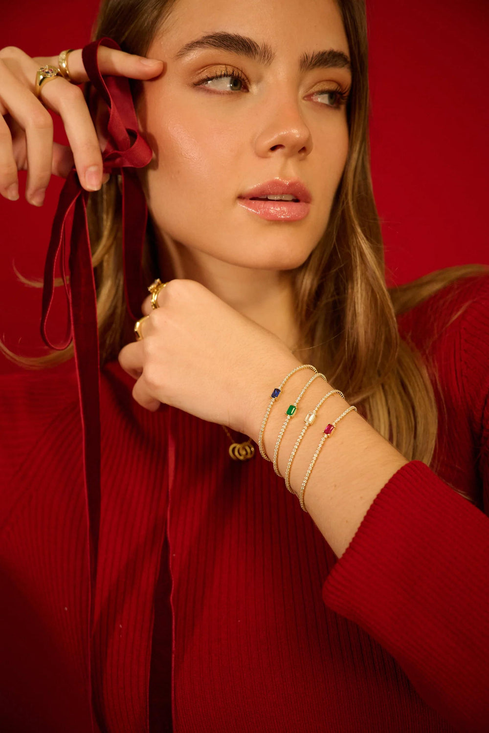 Gabina Bracelet- Red