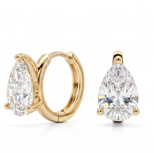 Zirconia Pear Huggies