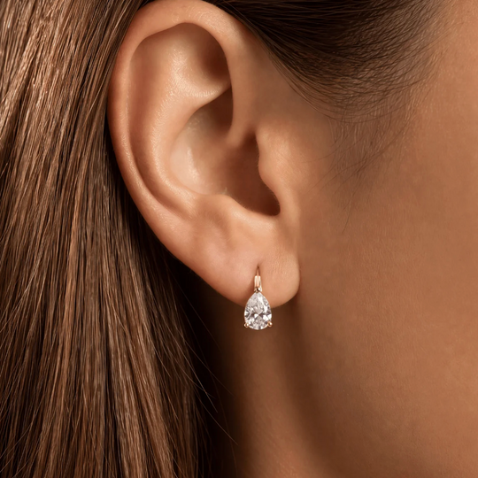 Zirconia Pear Huggies