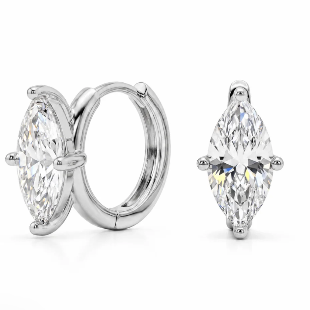 Marquise Huggies Silver