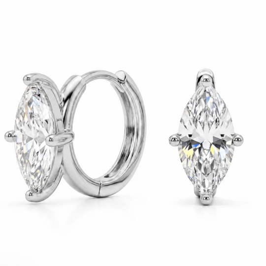 Marquise Huggies Silver