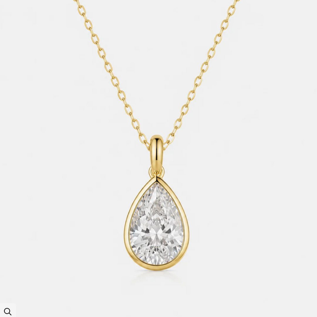 Bezel Pear Necklace