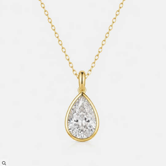 Bezel Pear Necklace