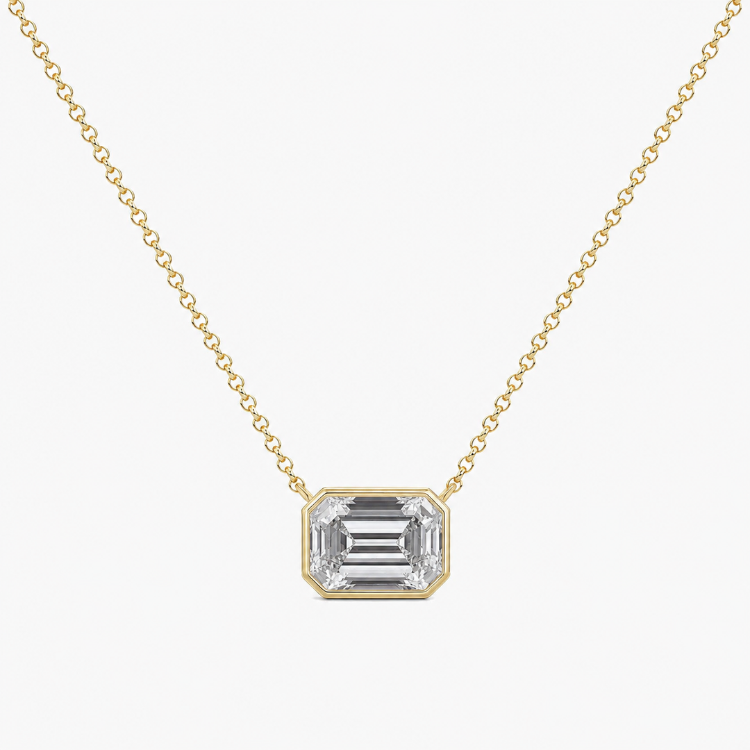 Bezel Necklace 2CT Emerald