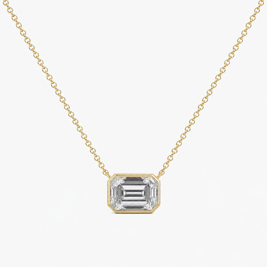 Bezel Necklace 2CT Emerald