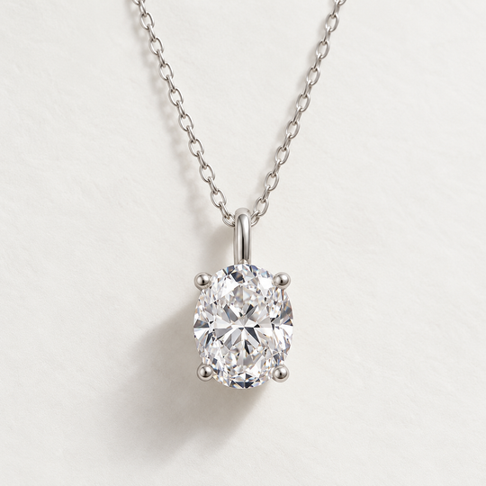Oval Solitaire Necklace 2CT