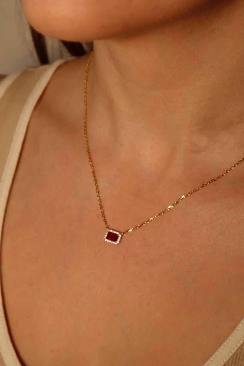 Caimile Necklace Red