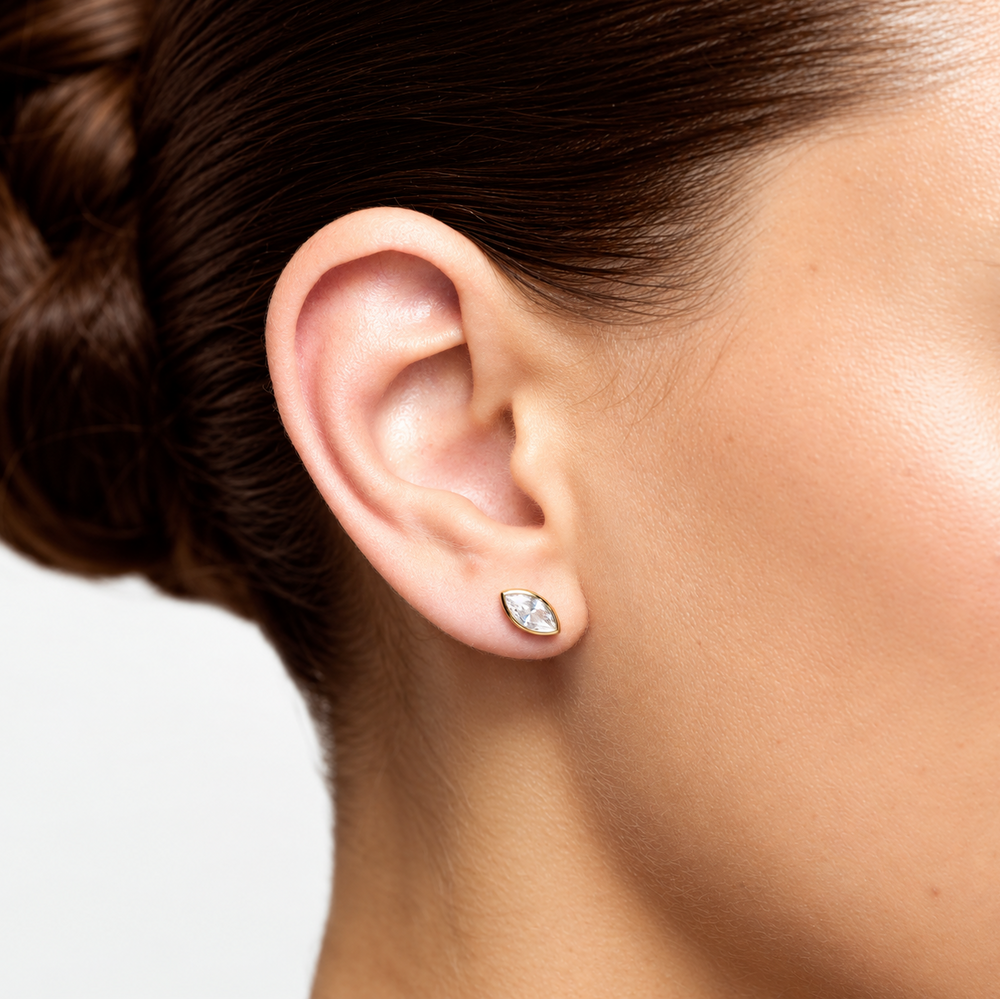 Bezel Marquise Earrings