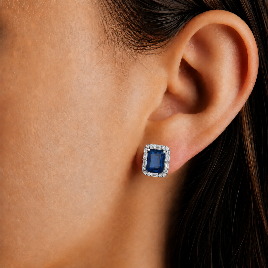 Zirconia Blue Earrings