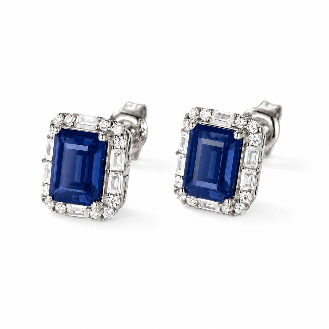 Zirconia Blue Earrings