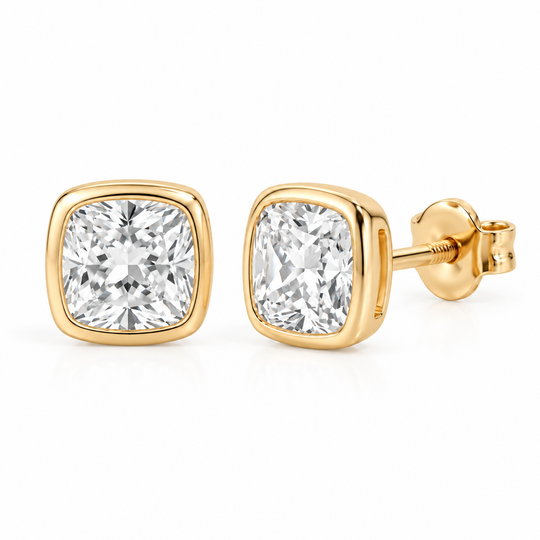 Bezel Cushion Earrings