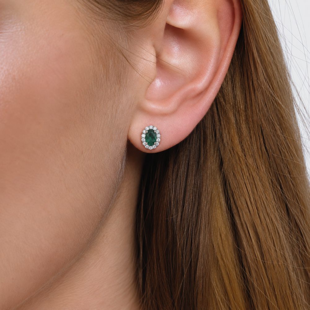 Halo Green Earrings