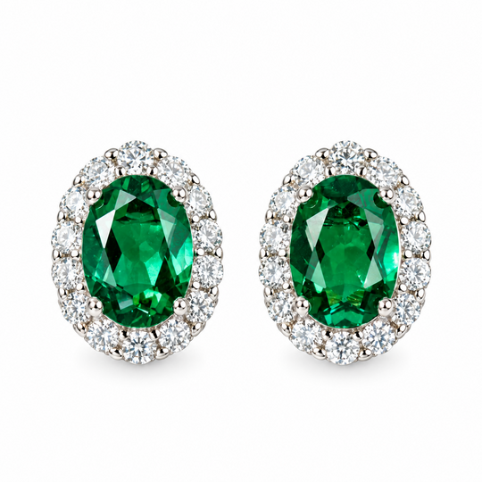 Halo Green Earrings