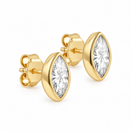 Bezel Marquise Earrings