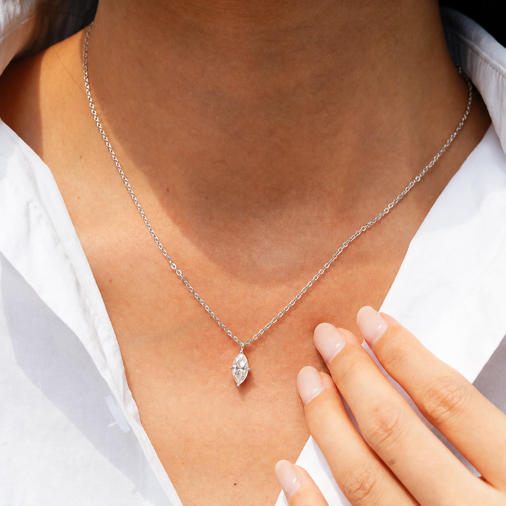 Marquise Necklace Silver