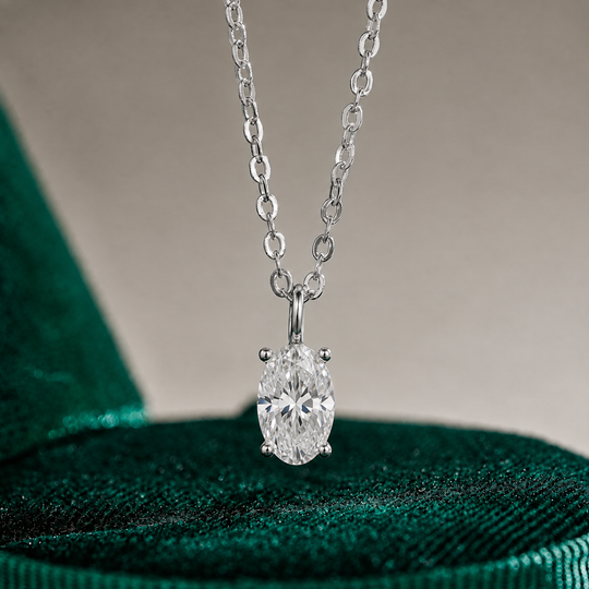 Oval Solitaire Necklace 2CT