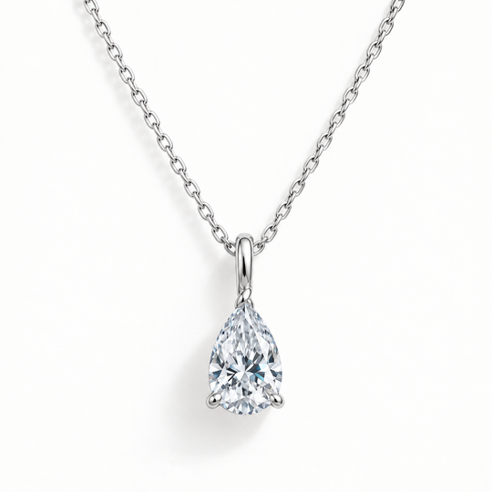 Pear Solitaire Necklace 2CT