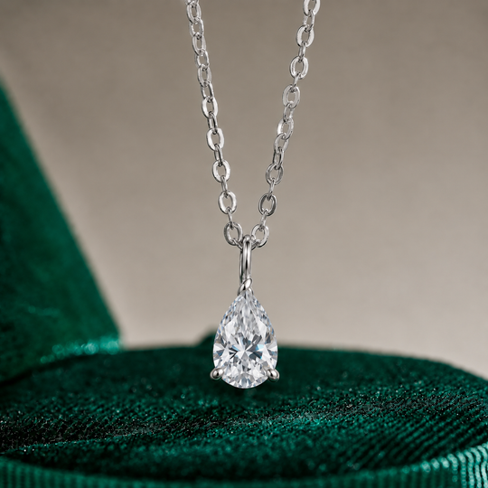 Pear Solitaire Necklace 2CT
