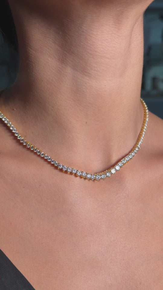 Tennis Luxe Necklace Silver