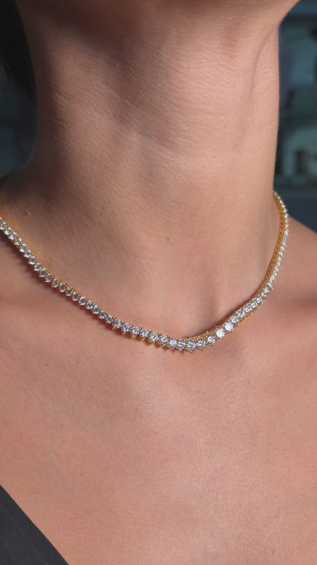 Tennis Luxe Necklace Gold