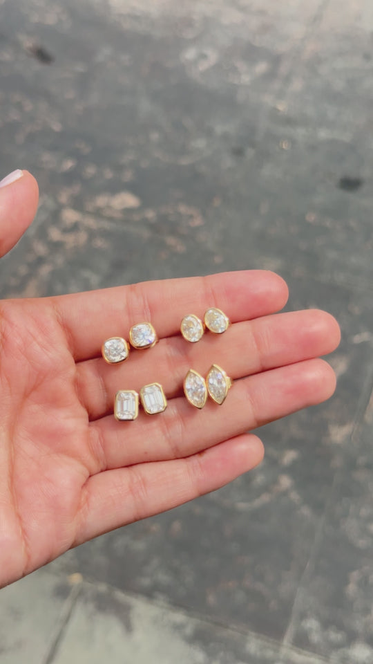 Bezel Marquise Earrings