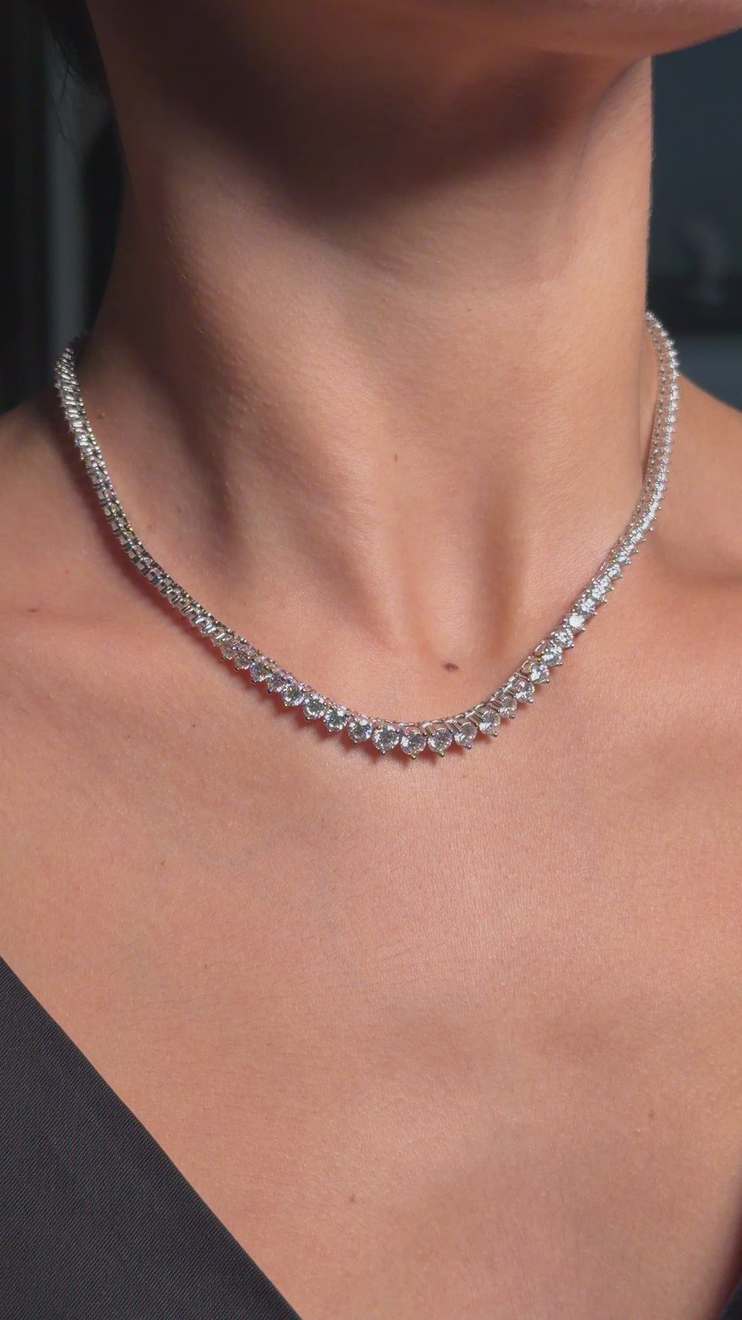 Tennis Luxe Necklace Silver