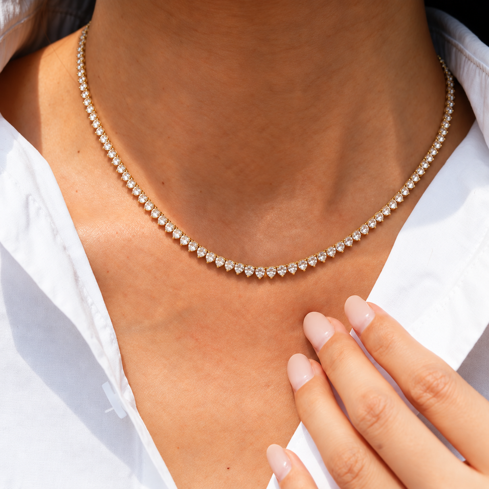 Tennis Luxe Necklace Gold