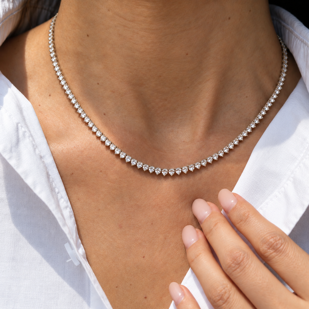 Tennis Luxe Necklace Silver